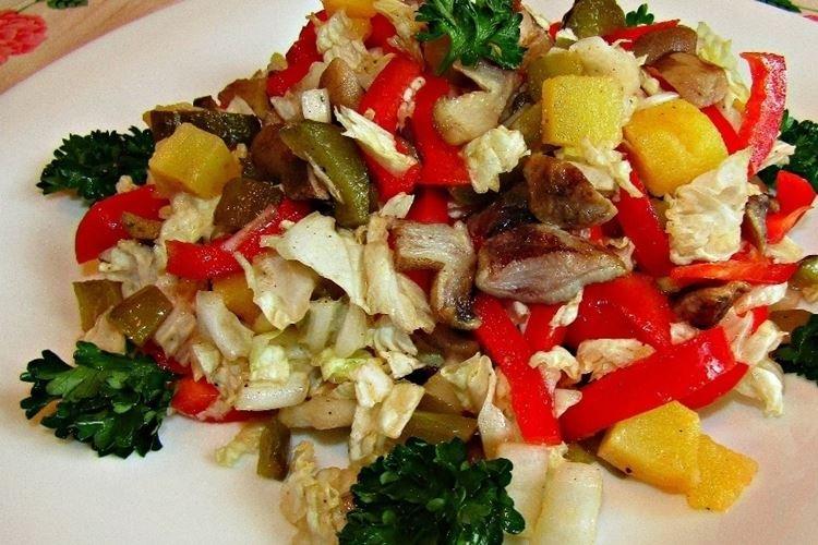 Salade maigre au chou chinois et champignons - recettes