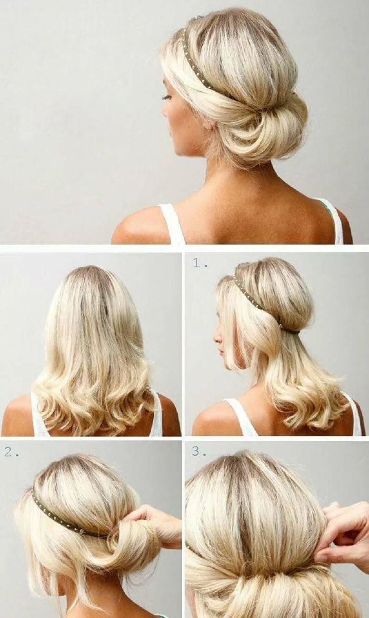 Chignon grec - Coiffures pour tous les jours pour cheveux mi-longs