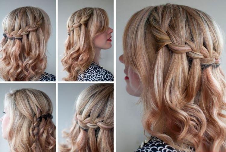Tresse originale - Coiffures pour tous les jours pour cheveux mi-longs avec frange