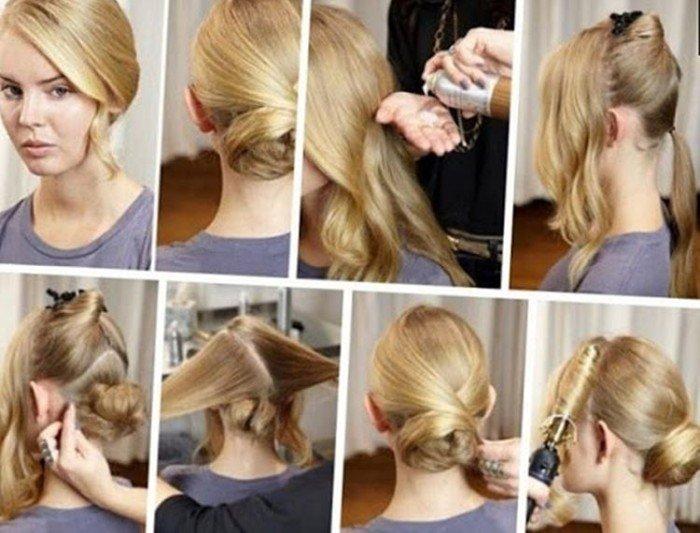 Un chignon - Coiffures pour tous les jours pour cheveux mi-longs avec frange