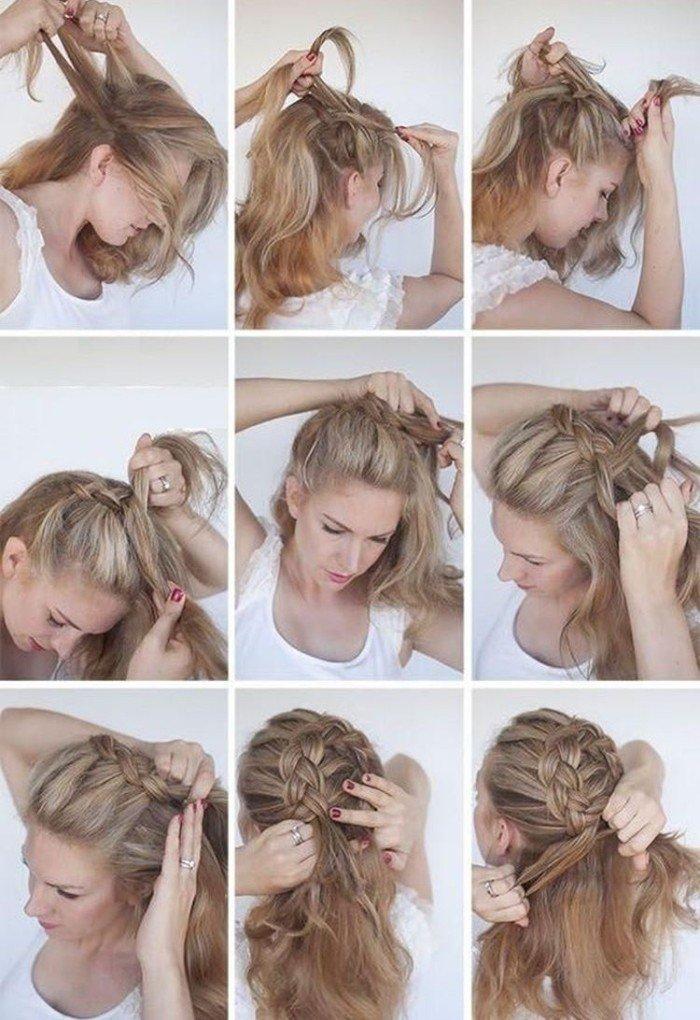 Tresse en cercle - Coiffures pour le nouvel an 2021 pour cheveux mi-longs