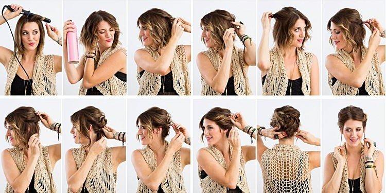 Boucles en arrière - Coiffures pour le nouvel an 2021 pour cheveux courts