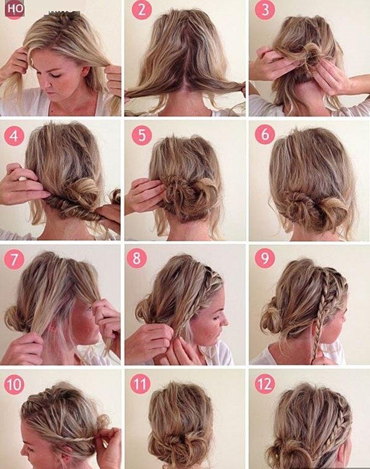 Chignon asymétrique - Coiffures pour le nouvel an 2021 pour cheveux courts