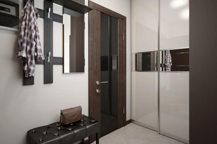 Couloir marron dans un style moderne - Design d'intérieur