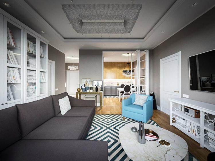 Projet de conception d'un appartement à Moscou