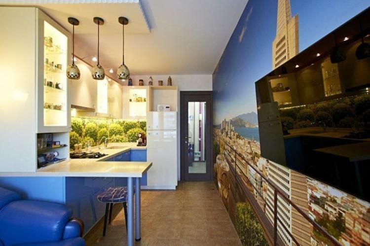 Cuisine rectangulaire - photo de design d'intérieur