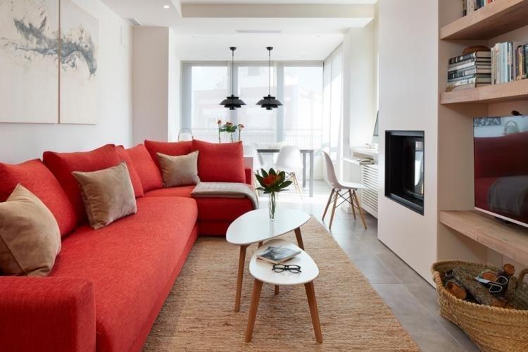 Salon rectangulaire - photo de design d'intérieur