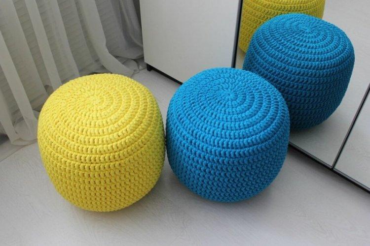 Pouf tricoté bricolage - comment faire