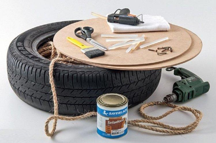 Pouf bricolage à partir d'un pneu - comment faire