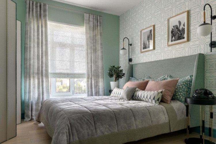 Stores romains dans la chambre - photo de design d'intérieur