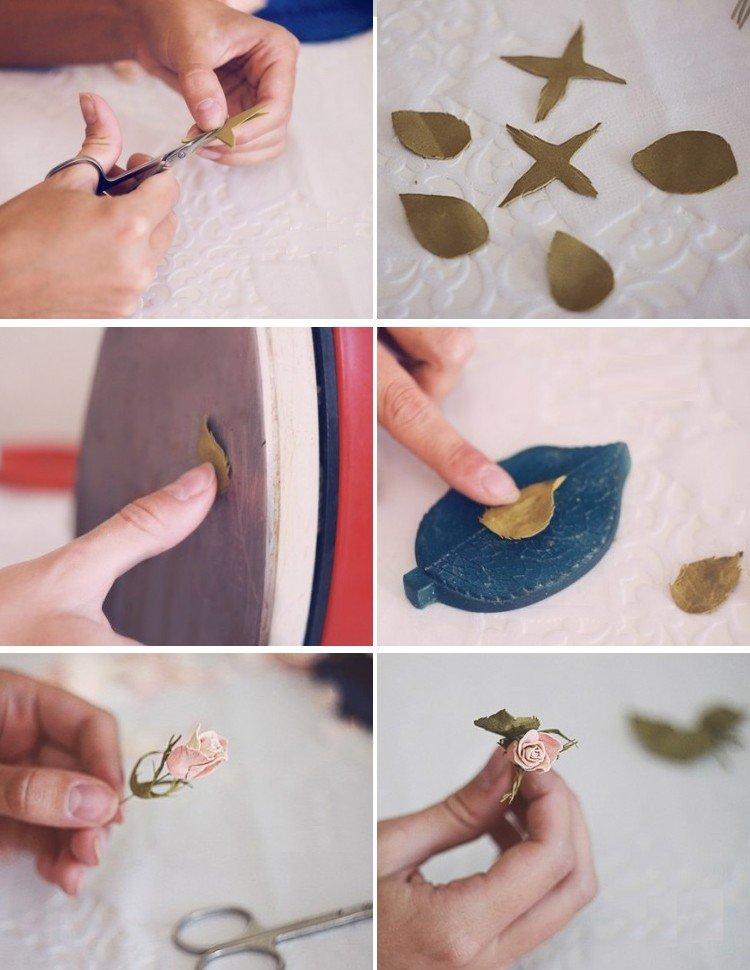 Roses de thé pour la décoration - rose à faire soi-même de foamiran