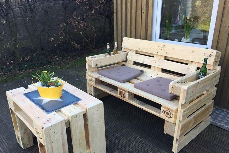 Bancs et fauteuils - Mobilier de jardin en palettes pour donner une photo