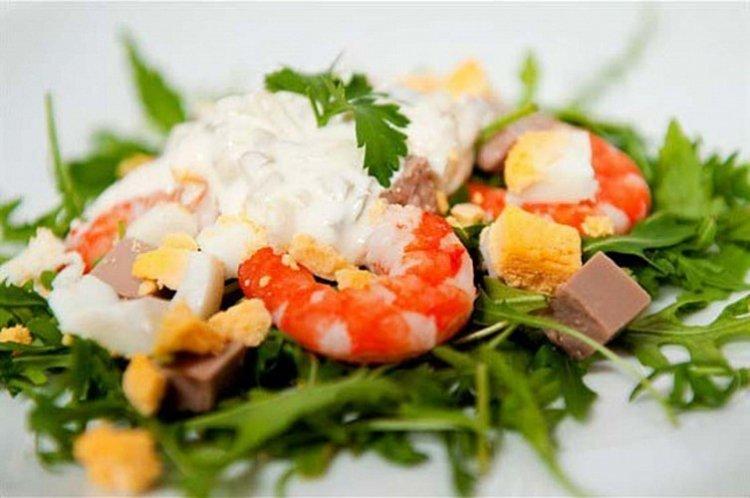 Salade de foie de morue aux crevettes - recettes