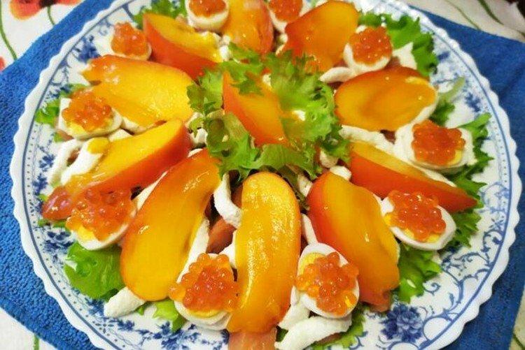 Salade de poisson rouge, kaki et fromage cottage - recettes