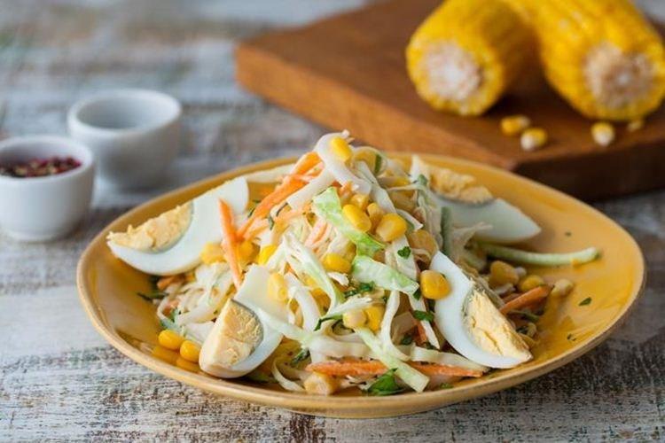 Salade aux œufs de calamar et mayonnaise - Recettes de salades à la mayonnaise