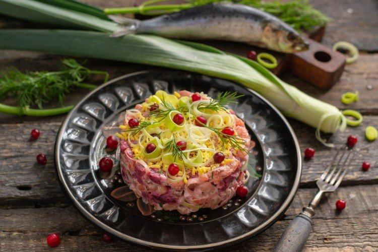 Hareng paresseux sous un manteau de fourrure - une recette classique