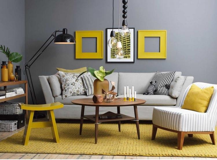 Gris avec jaune - La combinaison de couleurs à l'intérieur