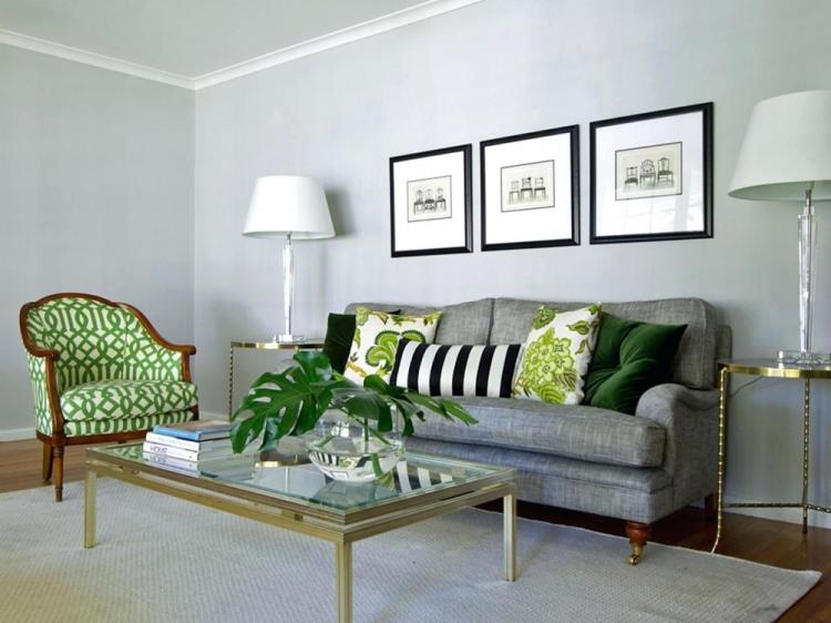 Gris avec vert - La combinaison de couleurs à l'intérieur