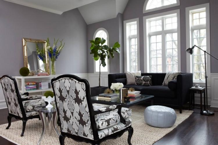 Couleur grise à l'intérieur du salon