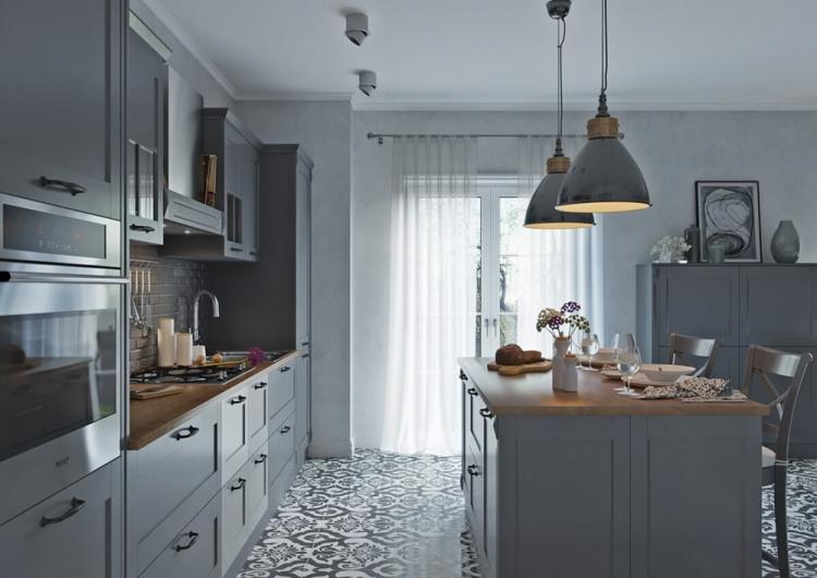 Couleur grise à l'intérieur de la cuisine