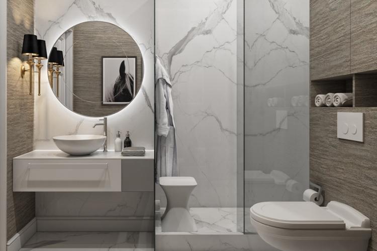 Couleur grise à l'intérieur de la salle de bain