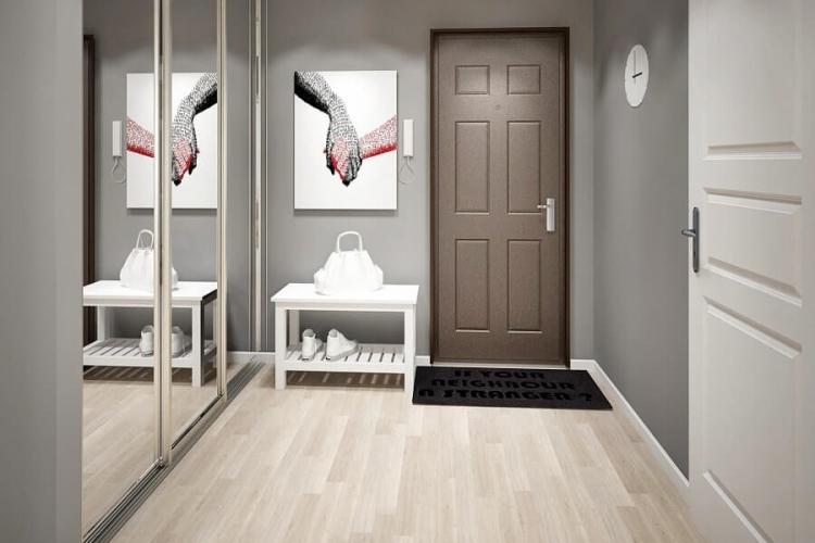 Couleur grise à l'intérieur du couloir