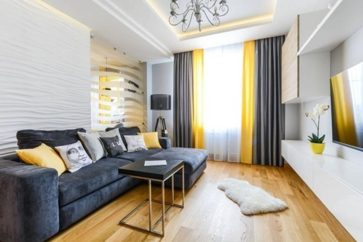 Solutions de couleur - Rideaux dans le salon dans un style moderne