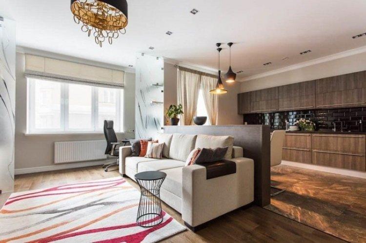 Rideaux dans le salon dans un style moderne - photo