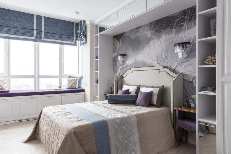 Rideaux dans la chambre dans un style moderne - photo