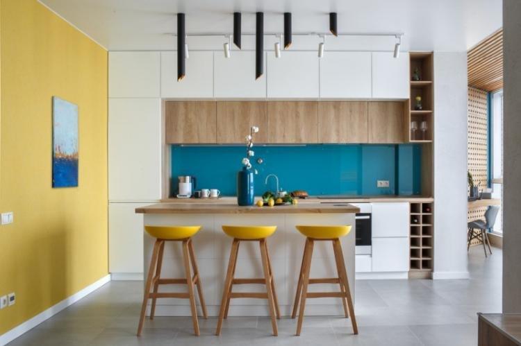 Bleu avec jaune - La combinaison de couleurs à l'intérieur