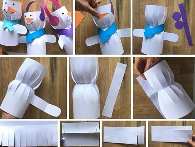 Bonhomme de neige en papier bricolage