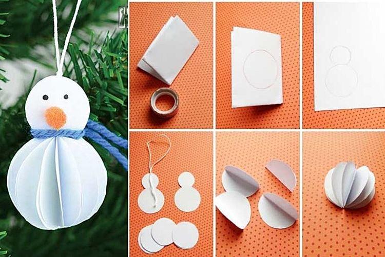 Bonhomme de neige en papier bricolage