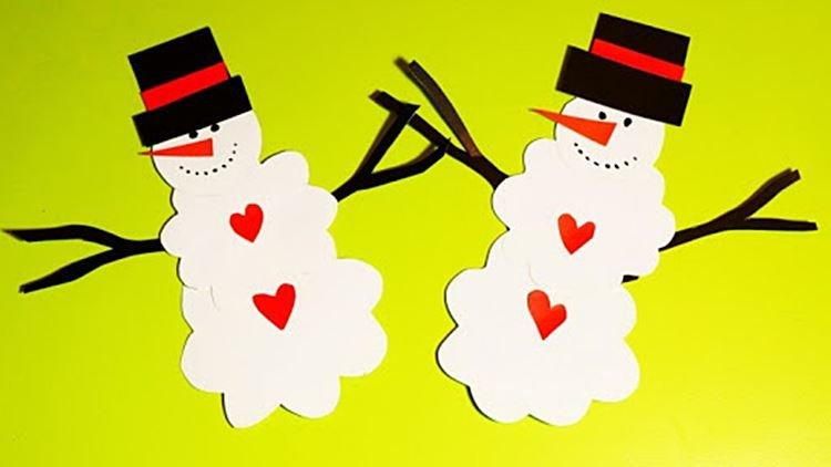 DIY bonhomme de neige en papier - photos et idées