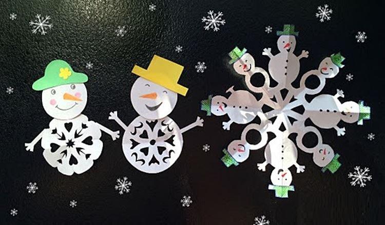 DIY bonhomme de neige en papier - photos et idées