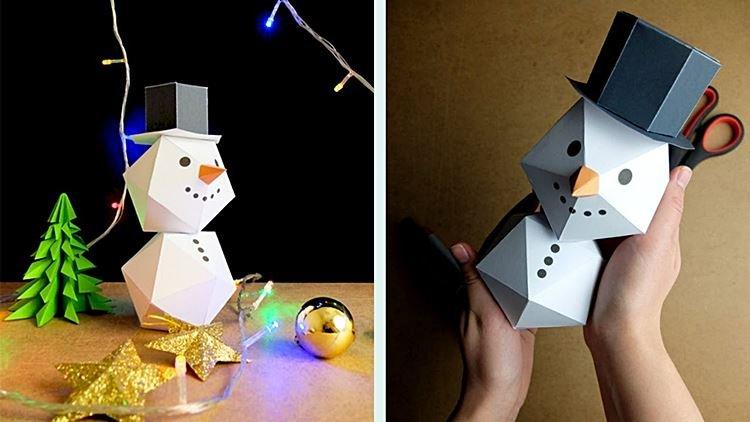 DIY bonhomme de neige en papier - photos et idées