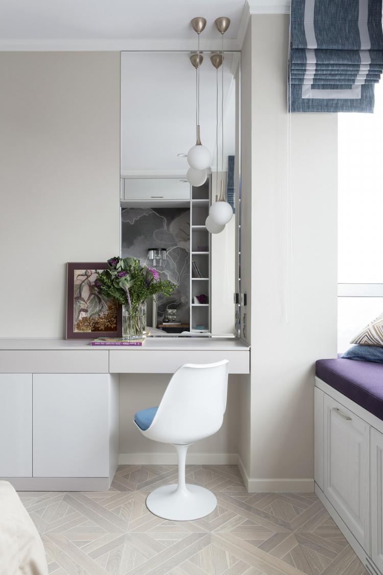 Chambre aux tons lavande - décoration d'intérieur