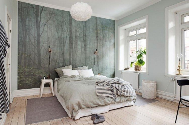 Papier peint pour une chambre dans un style scandinave - photo de design d'intérieur