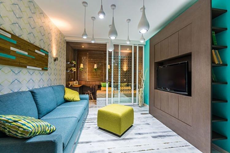 Chambre-salon dans un style moderne - conception de photo