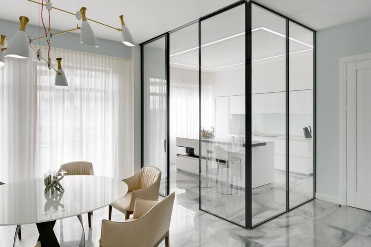 Cloisons vitrées dans la cuisine - Design d'intérieur