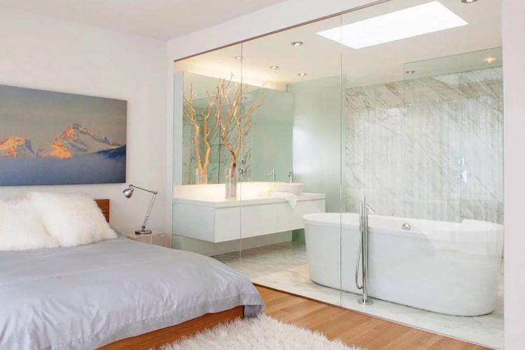 Cloisons vitrées dans la salle de bain - Design d'intérieur