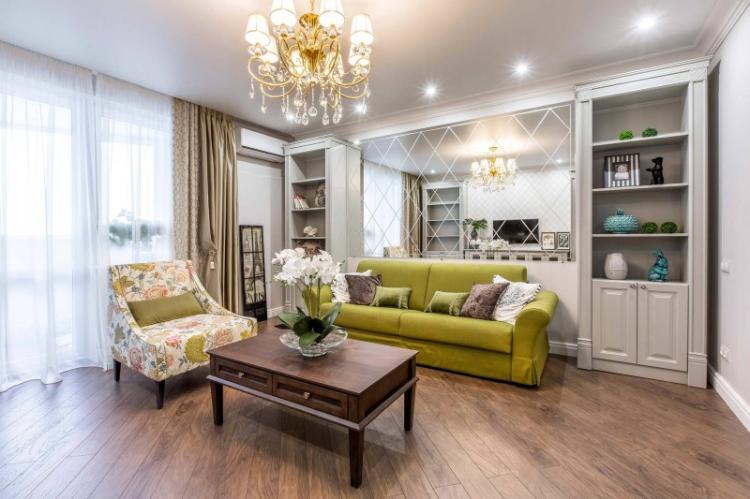 Salon de style néoclassique - photo de design d'intérieur