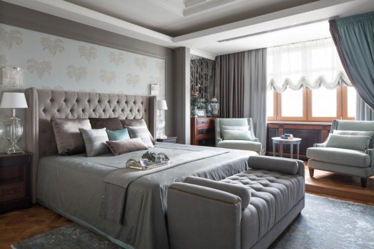 Chambre de style néoclassique - photo de design d'intérieur