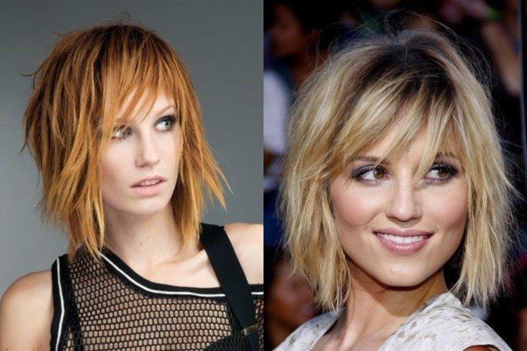 Coupe de cheveux déchirée en cascade pour cheveux mi-longs