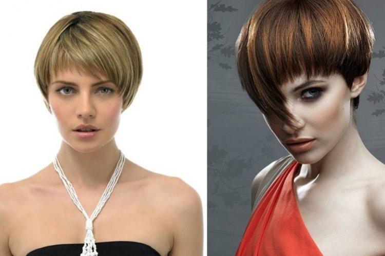 Chapeau coupe de cheveux avec frange oblique pour cheveux courts