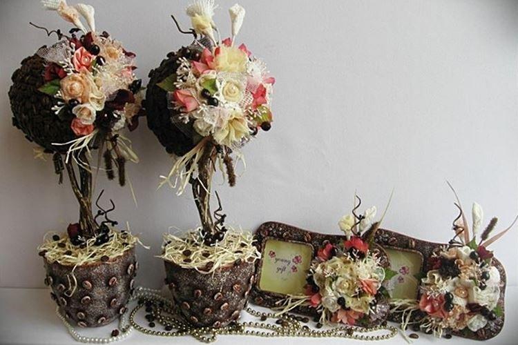 Topiaire de grains de café bricolage - photos et idées