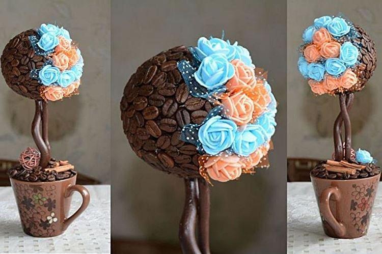 Topiaire de grains de café bricolage - photos et idées