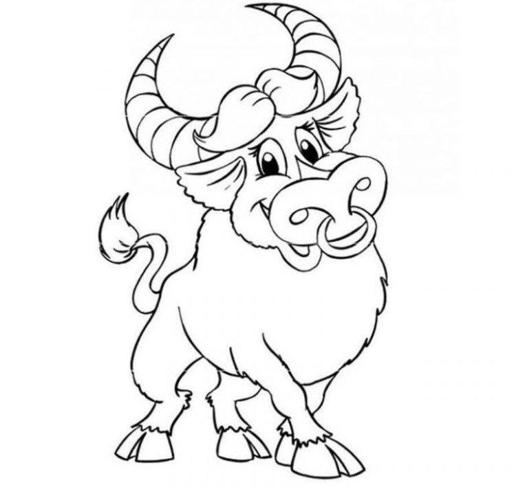 Pochoirs du taureau sur les fenêtres pour le nouvel an 2021 - photo