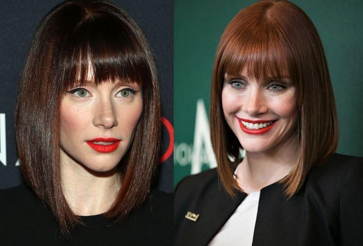 Bob allongé classique avec une frange