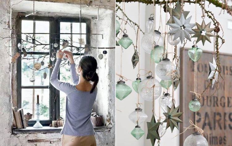 Branche de vacances - Décorations sur les fenêtres pour le nouvel an