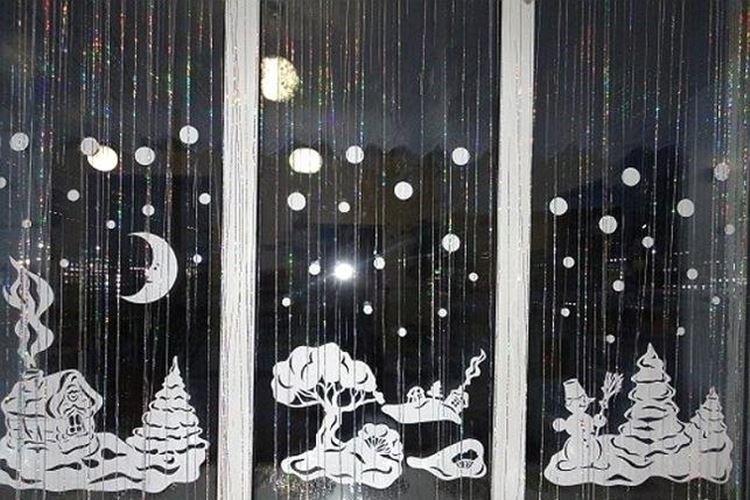 Décorations de fenêtre pour le Nouvel An - photos et idées